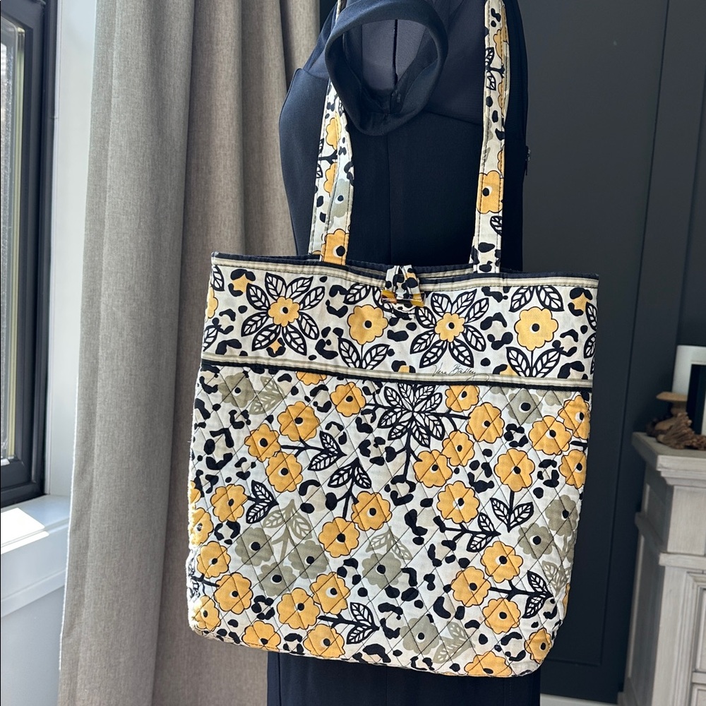 Vera Bradley Yellow and Black Floral Tote
